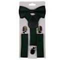 Miniatyrbild 1 av 5: 2-pack Solid Färgade Barnkläder Pojkar Flickor Clip-on Y-formade Elastiska Upphängare Fluga Qinhai DB Blackish Green