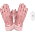 Miniatyrbilde 1 av 5: Oppladbare damehansker med varme, USB-oppvarmede damehansker, USB-varmehansker, lade-varmehansker, rosa varmehansker for kvinner, Fo [db] 1