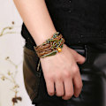 Miniatyrbillede 4 af 5: Armbånd Harry P-otter Deathly Hallows Faux Læder Flettet Legering Multilayer Flettet Armring Smykker DB