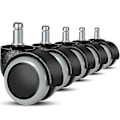 Miniatyrbild 1 av 5: 5-pack kontorsstolsrullar 11 mm / 22 mm ersättning hårt golv för spelstolar, snurrstolar, Pr (FW) GrayBlack