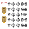 Miniatyrbilde 1 av 5: 1/4 tommers hann til 1/4\" 3/8\" hann metall gjenge skrue adapter stativ skrue konve [DB] Package 1