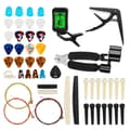 65-delars Gitarrtillbehörssats med Gitarrsträngar, Stämmare, Capo, Plektrum, Plektrumhållare, Tummefingerplock {Db} As Shown