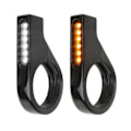 Miniatyrbilde 1 av 5: LED Motorsykkel Blinklys Vanntett Indikatorlys Lampe med 41mm Gaffelrør [db] Black
