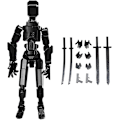 Pikkukuva 1 / 5: T13 Titan Robot -toimintahahmo, moninivelinen liikuteltava 3D-tulostettu hahmo - pöytäkoristeet, ystävänpäivälahjat hänelle (musta) Db Black