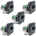 Pikkukuva 1 / 5: 5 KPL RJ45 Naaras Paneeliasennus Ruuviliitinadapteri, D-tyypin RJ45 8P8C Naaras 8-nastainen liitin [DB] Black