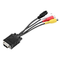 Miniatyrbillede 1 af 5: Universal VGA til Video TV Out S-Video AV og 3 RCA Hun Converter Kabel Adapter JIKAIX db