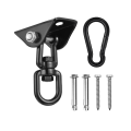 Miniatyrbillede 1 af 5: Hængekøje ophængssæt, heavy duty hængestol 360 roterende hængekrog til yoga, stol, træ [dB} Black