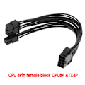 Miniatyrbillede 2 af 5: Cpu strømforsyning 8pin hun til Atx4p + 8pin han forlængeradapterkabel [DB]