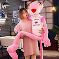 Miniatyrbild 2 av 2: Rosa Pantern Plyschleksak Stygg Leopard Dock Cartoon Animation Figur {Db) wear clothes 60cm