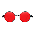 Pikkukuva 1 / 3: Steampunk Retro Pyöreät Aurinkolasit Metallikehyksellä UV-Suojalla Kulta Pinkki {db} Black Red