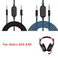 Miniatyrbilde 2 av 5: Høy kvalitet OFC flettet kabel for AstroA10 A40 spillhodetelefoner med dempingsknapp {Db) Black