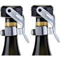 Miniatyrbild 1 av 5: Champagnestopper, 2 st Rostfritt Stål Champagneflaskpropp För Cava Prosecco Mousserande Vinpropp TY [DB] Silver black 2pcs