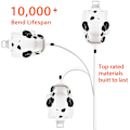 Pikkukuva 3 / 5: USB-kaapeli Hauska Humppaava Koira Latauslaite /12/11 ja Enemmän, Liikkuva Täplikäs Koira Nopea Lataus USB-kaapeli {DB} White
