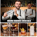 Miniatyrbillede 2 af 5: 6 STK Mini Cocktail Shaker, Drink Shakers Cocktail, Rustfri Mini Shaker, Cocktail Shaker med Si, 250ml [DB] Silver