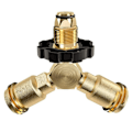 Miniatyrbillede 5 af 5: Propangas Splitter, 2-vejs Propangas Tank Y Split Adapter Med Måler, Tee Connector Adapter
