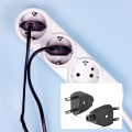Miniatyrbild 1 av 5: Platt elektrisk uttag europeiska kontakter Euro platt platt stickkontakt 250 V 2,5 A med skruvmejsel applikationer uttag (svart)