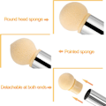 Miniatyrbilde 2 av 4: Neglesvamper for Ombre, Svamp Neglekunstbørste, Dobbelthodet Ombre Neglsvamp med 4 Utskiftbare Hoveder, for Gradient Negle Design