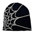 Miniatyrbilde 1 av 3: Varm Beanie med Edderkoppnettmønster for Menn Kvinner Unisex Vinter Cuffed Hat Myk Strikket Beanie Caps db Grey