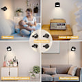 Miniatyrbillede 5 af 5: Indendørs væglampe, Touch Led væglampe med USB opladningsport Touch Control, 3 lysstyrke niveauer 3 temperaturer 360 roterbar natlampe [DB]
