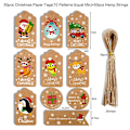 Miniatyrbilde 4 av 5: 50 stk Gavekoder Papir Etiketter DIY Gaveinnpakning Emballasjeforsyninger Juletrær Hengende Ornamenter 2024 Nyttårsdekorasjon [Db] 50pcs-set1