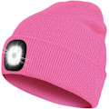 Pikkukuva 3 / 4: Pipo Hattu Valolla ja Punaisella Varoitusvalolla, USB-Latautuva LED-Valoinen Pipo, Kädet Vapaat Päälampun Hattu, 1kpl pink