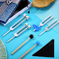 Miniatyrbilde 3 av 5: 4-pakks Stemmegaffelsett (128 Hz, 256 Hz, 512 Hz, 528 Hz) med Stemmegaffelhammer for Lydhealing Lyd [DB] blacksilverwood