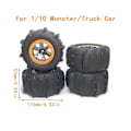 Miniatyrbillede 4 af 5: 4 stk. 110mm Padle Dæk Sne Sand Dæk Hjul Til Xinlehong 9125 9116 9155 144001 124019 104009 Rc C [DB] BlackOrange