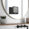 Miniatyrbilde 2 av 5: Baderomsklokke, Dusjtidtaker Alarm Digitale Klokker, vanntett kjøkkentidtaker for bad med termometer hygrometer for dusj matlaging M [DB] black