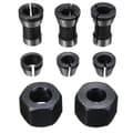 8st ER16 Precisionsspännhylsa Set för Industriella Fräsmaskiner [DB] Black   Silver
