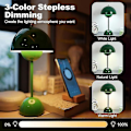 Miniatyrbillede 3 af 5: Led Blomsterpot Bordlampe, moderne Macaron Lampe, Dæmpbar Bordlampe Med 3 Farver [DB] Green