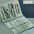 Miniatyrbild 1 av 5: Nagelklippare Manikyrverktyg Set, Med Bärbar Resväska, Nagelbandstång Och Skärare Kit, Professionell Nagelklippare Pedikyr Kit [DB]
