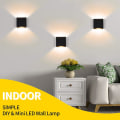 Miniatyrbillede 3 af 5: 2 stk. LED væglamper indendørs op og ned væglamper sort 6W aluminium [DB]