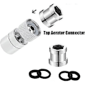 Miniatyrbillede 4 af 5: 2 STK Metal Vandhane Adapter 20mm Han Gevind til 22mm Han Gevind Længde Forlænger Hane Perlator Adapter Connector [db]