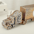 Miniatyrbild 2 av 5: 11,8 tum container lastbilsväckarklocka med bogserhuvud, trendig och personlig väckarklocka, studentnattduksbordsklocka, hemväckarklocka - mörkbrun [dB}