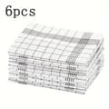 6 st Klassiska Rutiga Diskhanddukar Skursvamp [DB] Black 6pcs
