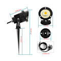 Miniatyrbilde 2 av 3: 2 stk 9W utendørs LED-spotlys, 3000K IP65 vanntett svingbar design LED utendørs hagebelysning