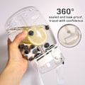 Miniatyrbild 3 av 5: Db Söta Vattenflaskor Med Sugrör, 45oz(1300ml) Plast Vattenflaskor Med Axelrem, Lämplig För Vuxna Vit