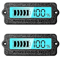 Miniatyrbild 1 av 5: 2 st batterimätare blått ljus kapacitetsmonitor DC 8-63V digital batterindikator DC 12V 24V 36V 4 [db] black