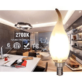 Miniatyrbild 3 av 5: 6 st E14 4W LED-glödlampa, flamformad lampa 4x4x13cm  [dB}