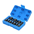 Pikkukuva 1 / 5: 3/8-tuumainen iskuhylsysarja 7-osainen metrinen koko (5mm 6mm 7mm 8mm 10mm 12mm 14mm) XZN Triple Square Spline Bit Cr-Mo Steel Socket Set  [dB}