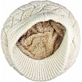 Miniatyrbilde 2 av 3: Vintervarm strikket lue for kvinner i ull med visir, svart db Grey