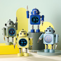 Miniatyrbild 2 av 5: Robot Smart Digital Väckarklocka med Snooze-läge, Temperaturvisning för Flickor och Pojkar, Sovrum, Tidsklocka db Red