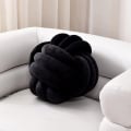 Miniatyrbilde 2 av 5: Knot Ball Throw Pillow, Rundt Knutet Plysj Pynte Pute For Preppy DB Black 20CM