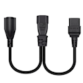 Miniatyrbillede 4 af 5: Y-splitter strømkabel C14 til C19+5-15r konnektoradapter ledning strømledning [DB]