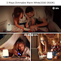 Miniatyrbilde 3 av 5: Touch Wake Up Nattlampe med Sunrise Simulation Vekkerklokke, 3 Måter Dimbar Varm Hvit Sengelampe, Søvnhjelp Snooze Timer Mode [Db]