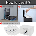 Miniatyrbild 5 av 5: För Ecovacs Deebot X1 Omni dammsugarpåsar tillbehör robotdammsugare Db White