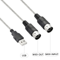 Miniatyrbild 2 av 5: Usb Midi-kabeladapter, Usb Typ A Hane till Midi Din 5-stifts In-out-kabelgränssnitt med LED-indikator [DB] As shown