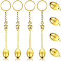 Pikkukuva 1 / 5: 4 kappaletta Mini Crown Spoon Keychain Teelusikka Riippuva Kaulakoru Avainrengas Crown Teelusikka Keychain Vials Täyttöön (Kulta) [db]