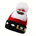 Miniatyrbilde 1 av 5: Festlig Strikket Julemannhatt med Poms - Perfekt Julegave til Menn og Kvinner db Black 2 One Size Fits All