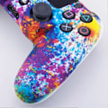 Miniatyrbild 3 av 5: Sony PS4/Slim/Pro Dualshock 4 Handkontroll Vattenöverföring Kamouflage Silikonfodral med Tumgrepp [db]